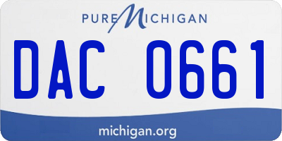 MI license plate DAC0661