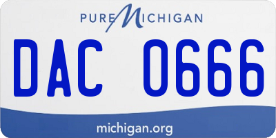 MI license plate DAC0666