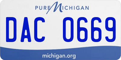 MI license plate DAC0669