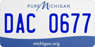 MI license plate DAC0677