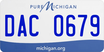 MI license plate DAC0679