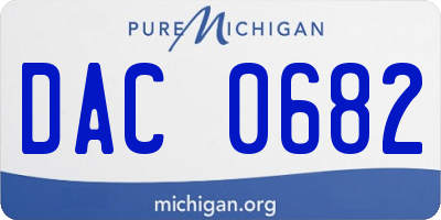 MI license plate DAC0682