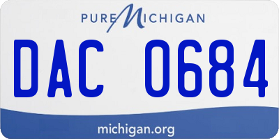 MI license plate DAC0684