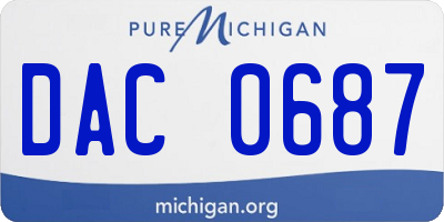 MI license plate DAC0687