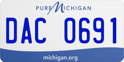 MI license plate DAC0691