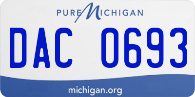 MI license plate DAC0693