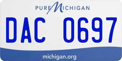 MI license plate DAC0697