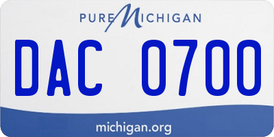 MI license plate DAC0700