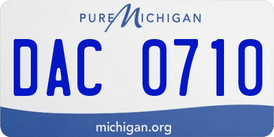 MI license plate DAC0710