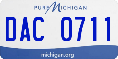 MI license plate DAC0711