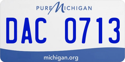 MI license plate DAC0713