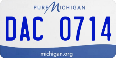 MI license plate DAC0714