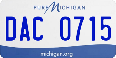 MI license plate DAC0715