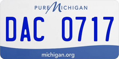 MI license plate DAC0717