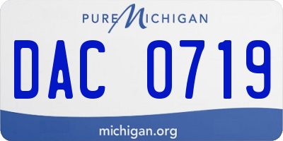 MI license plate DAC0719