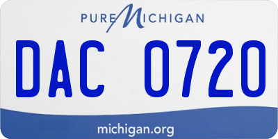 MI license plate DAC0720