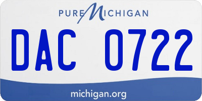 MI license plate DAC0722