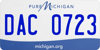 MI license plate DAC0723