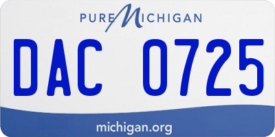 MI license plate DAC0725