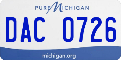 MI license plate DAC0726