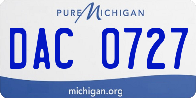 MI license plate DAC0727