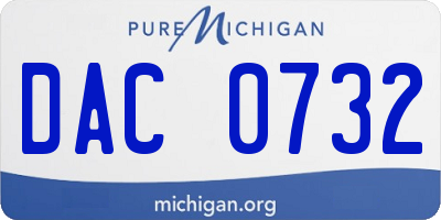 MI license plate DAC0732