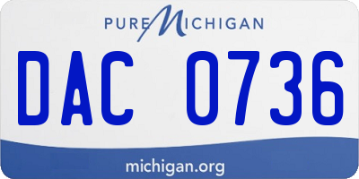 MI license plate DAC0736