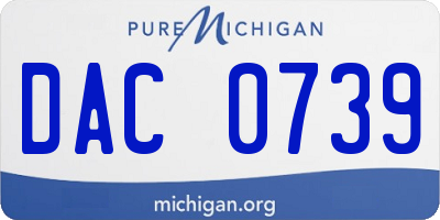 MI license plate DAC0739