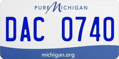 MI license plate DAC0740