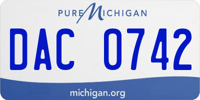 MI license plate DAC0742