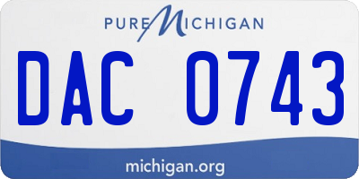 MI license plate DAC0743