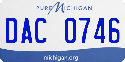 MI license plate DAC0746