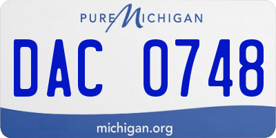 MI license plate DAC0748
