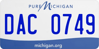 MI license plate DAC0749