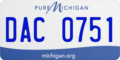 MI license plate DAC0751