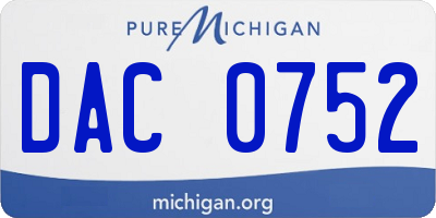 MI license plate DAC0752
