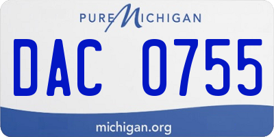 MI license plate DAC0755