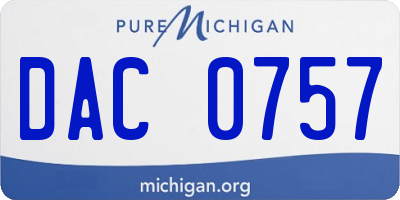 MI license plate DAC0757