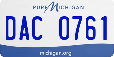 MI license plate DAC0761