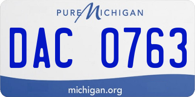 MI license plate DAC0763