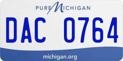 MI license plate DAC0764