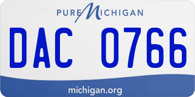 MI license plate DAC0766