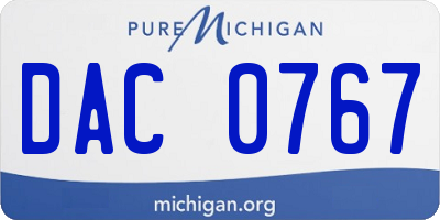 MI license plate DAC0767