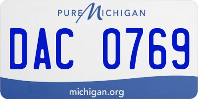 MI license plate DAC0769