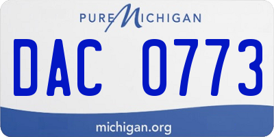 MI license plate DAC0773