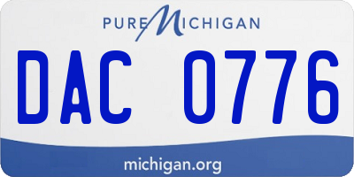 MI license plate DAC0776