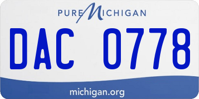 MI license plate DAC0778