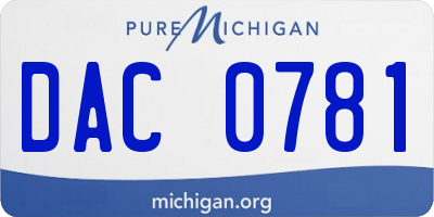 MI license plate DAC0781