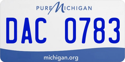 MI license plate DAC0783