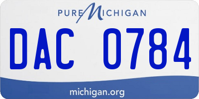 MI license plate DAC0784